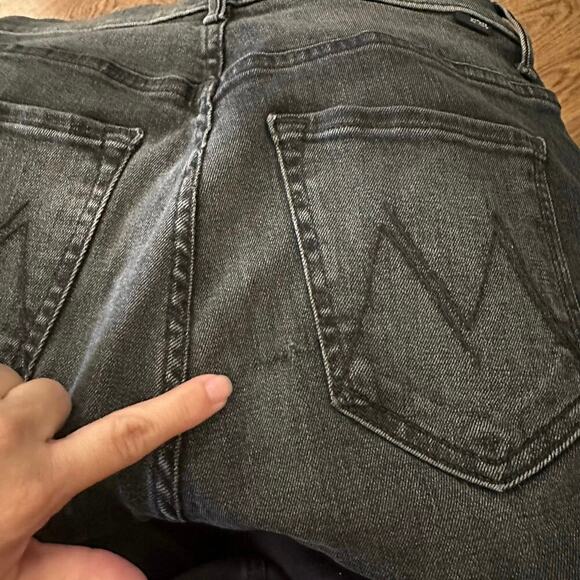 Mother black washed The Swooner Ankle stretch cotton blend classic Jeans FLAWS - Picture 7 of 12